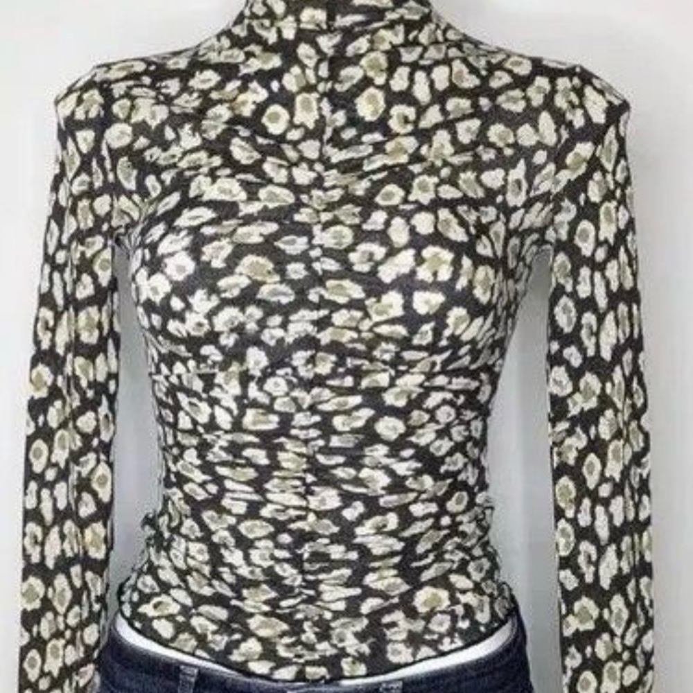 Free People Intimately leopard Ruched top NWT